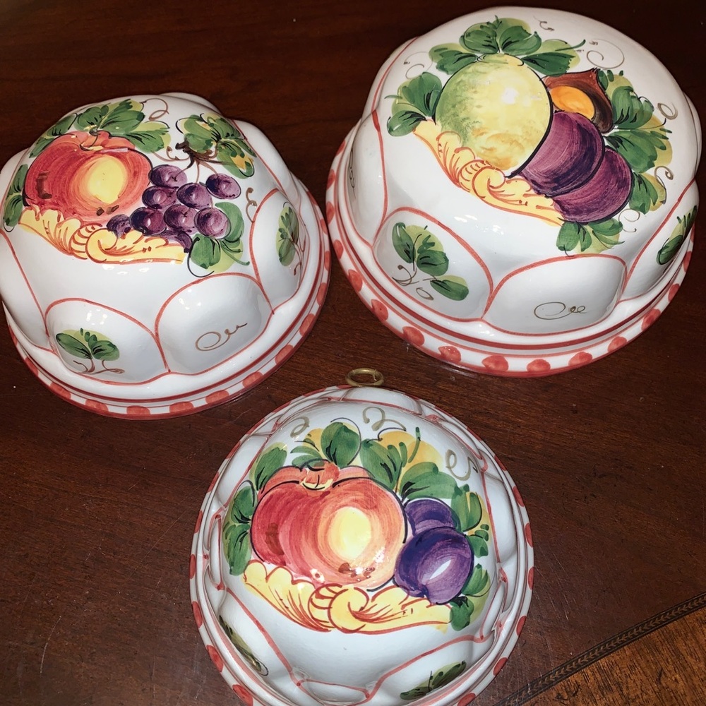 Bassano ABC  3 Pcs Molds Made In Italy Ceramic Fruit  & Vegetables E1